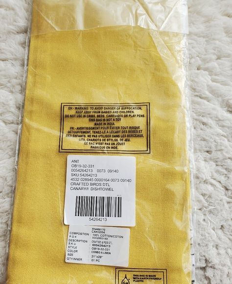 Anthropologie "Birds of a Feather" dish towel - Picture 3 of 4